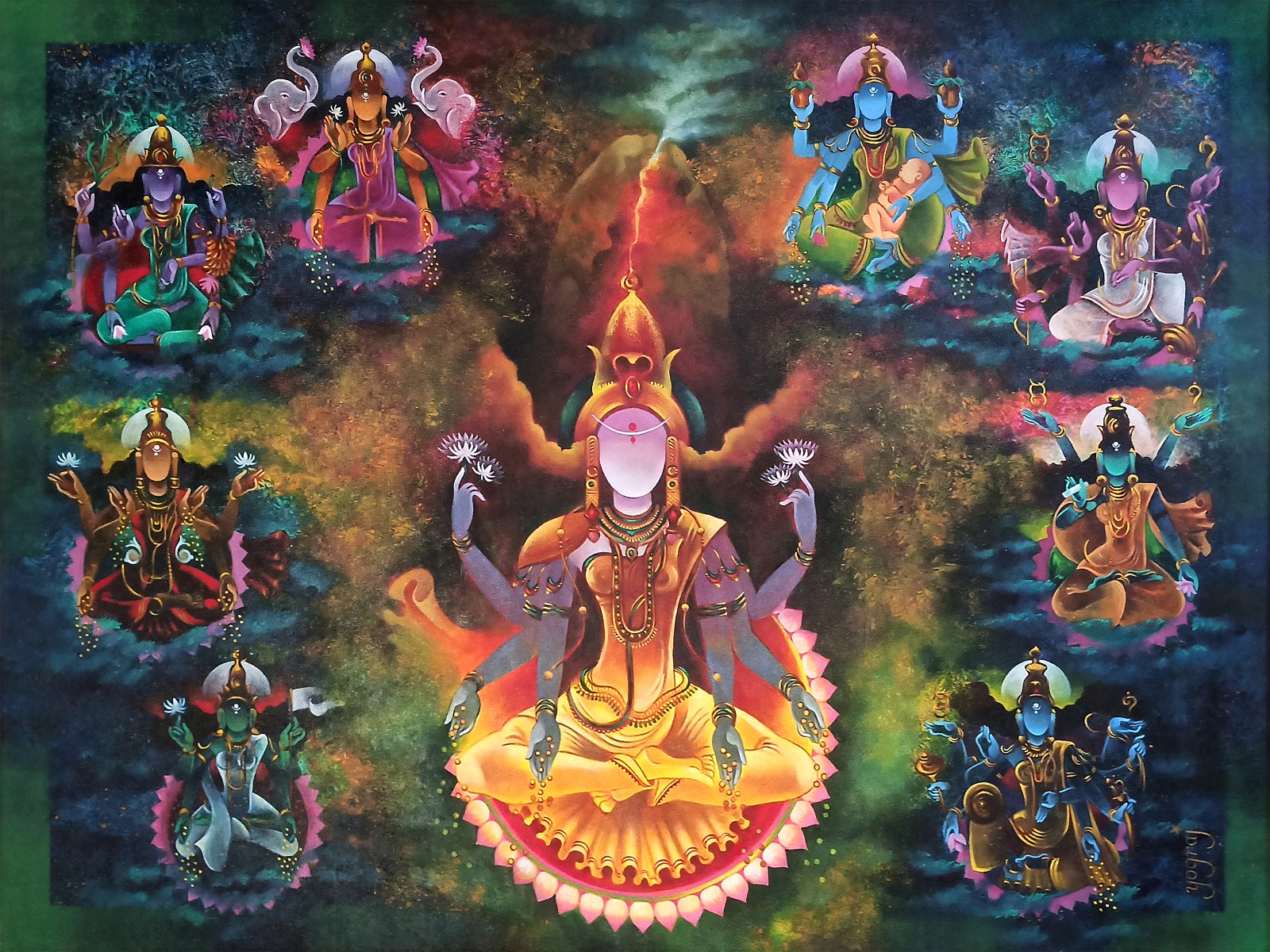 Ashta Lakshmi II by Yograj  Verma 