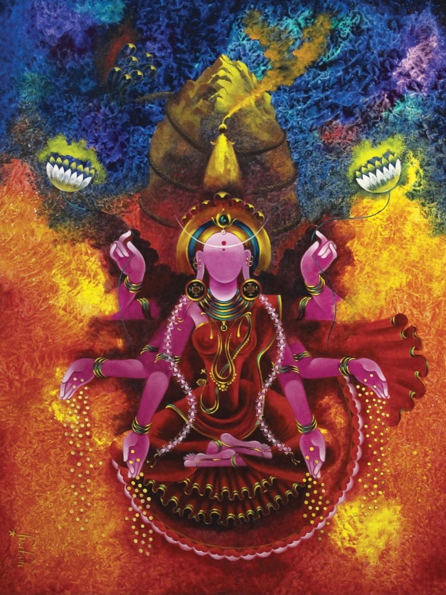Goddess Dhanalakshmi-III by Yograj Verma